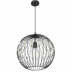Luminaires Globo Lighting Suspensions|Suspension Globo HANAKO Noir, 1 lumière
