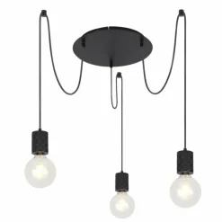 Luminaires Globo Lighting Suspensions|Suspension Globo HERMINE Noir, 3 lumières