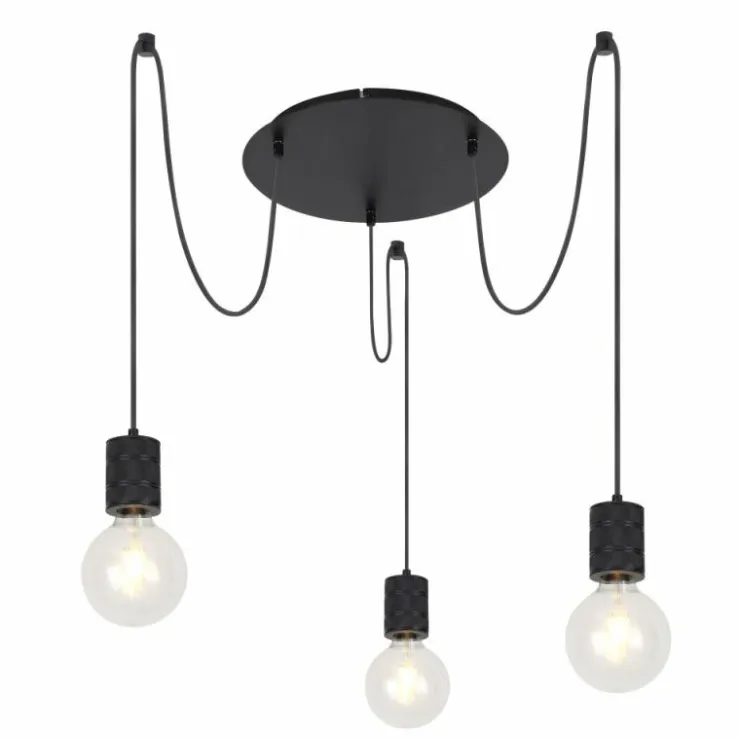 Luminaires Globo Lighting Suspensions|Suspension Globo HERMINE Noir, 3 lumières