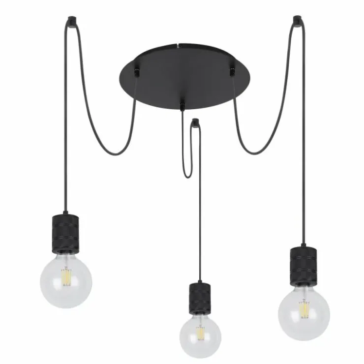 Luminaires Globo Lighting Suspensions|Suspension Globo HERMINE Noir, 3 lumières