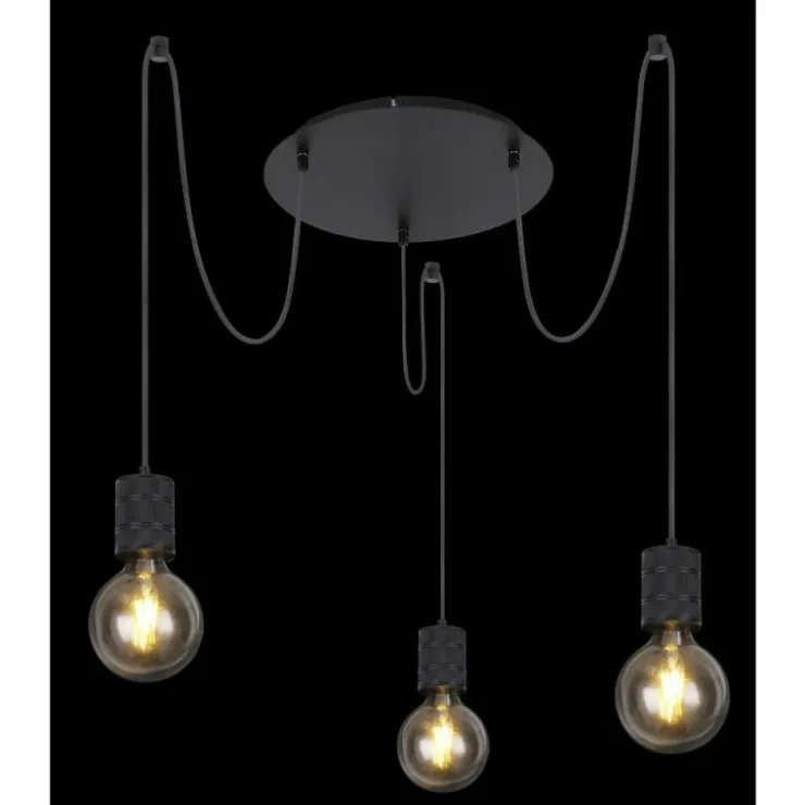 Luminaires Globo Lighting Suspensions|Suspension Globo HERMINE Noir, 3 lumières