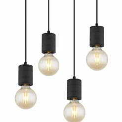 Luminaires Globo Lighting Suspensions|Suspension Globo HERMINE Noir, 8 lumières
