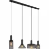 Luminaires Globo Lighting Suspensions|Suspension Globo JEDD Noir, 4 lumières