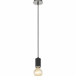 Luminaires Globo Lighting Suspensions|Suspension Globo JOSEBA Nickel mat, Noir, 1 lumière