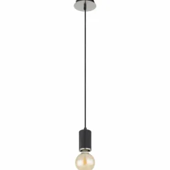 Luminaires Globo Lighting Suspensions|Suspension Globo JOSEBA Nickel mat, Noir, 1 lumière