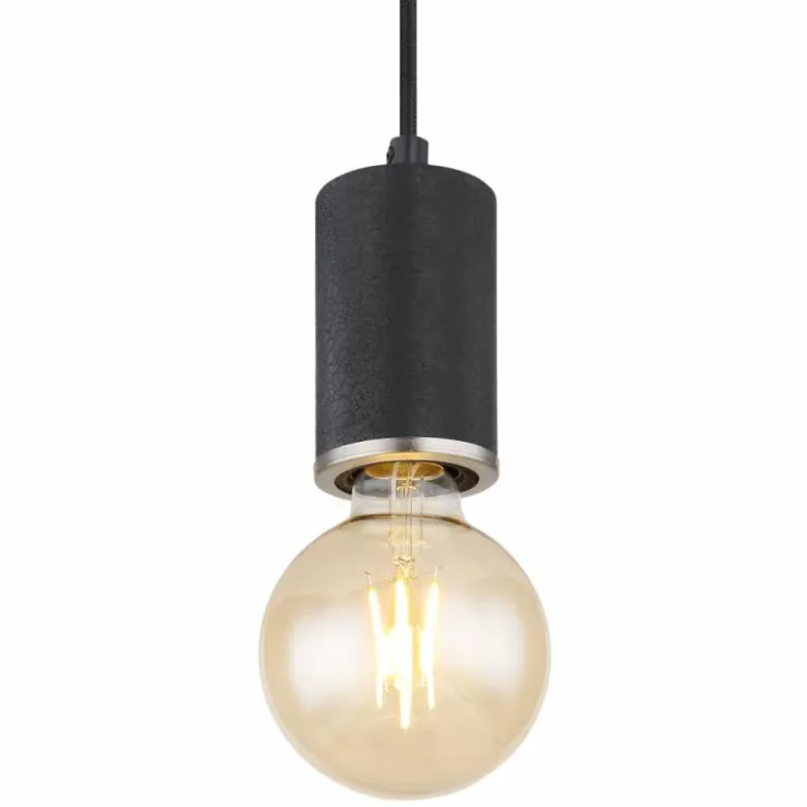 Luminaires Globo Lighting Suspensions|Suspension Globo JOSEBA Nickel mat, Noir, 1 lumière