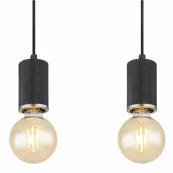 Luminaires Globo Lighting Suspensions|Suspension Globo JOSEBA Nickel mat, Noir, 5 lumières