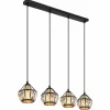 Luminaires Globo Lighting Suspensions|Suspension Globo LOIS Laiton, Noir, 4 lumières