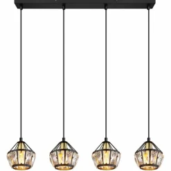 Luminaires Globo Lighting Suspensions|Suspension Globo LOIS Laiton, Noir, 4 lumières