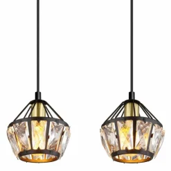Luminaires Globo Lighting Suspensions|Suspension Globo LOIS Laiton, Noir, 4 lumières