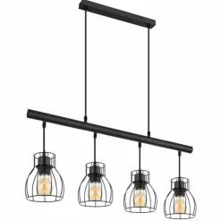 Luminaires Globo Lighting Éclairage Led|Suspension Globo MINA LED Noir, 4 lumières