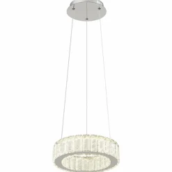 Luminaires Globo Lighting Éclairage Led|Suspension Globo MUCKY LED Chrome, 1 lumière, Télécommandes