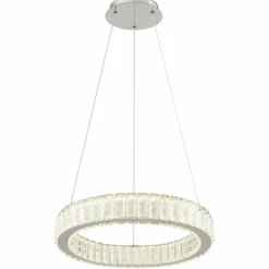 Luminaires Globo Lighting Éclairage Led|Suspension Globo MUCKY LED Chrome, 1 lumière, Télécommandes