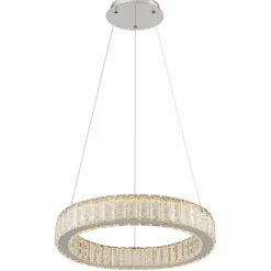 Luminaires Globo Lighting Éclairage Led|Suspension Globo MUCKY LED Chrome, 1 lumière, Télécommandes