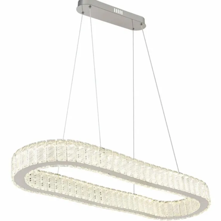 Luminaires Globo Lighting Éclairage Led|Suspension Globo MUCKY LED Chrome, 1 lumière, Télécommandes