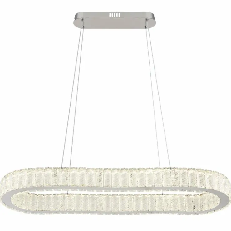 Luminaires Globo Lighting Éclairage Led|Suspension Globo MUCKY LED Chrome, 1 lumière, Télécommandes