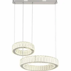 Luminaires Globo Lighting Suspensions|Suspension Globo MUCKY LED Chrome, 1 lumière, Télécommandes