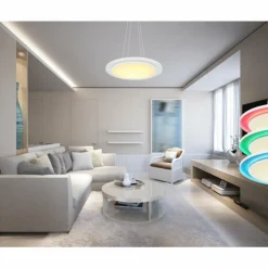 Luminaires Globo Lighting Suspensions|Suspension Globo MURPHY LED Blanc, 1 lumière, Télécommandes, Changeur de couleurs