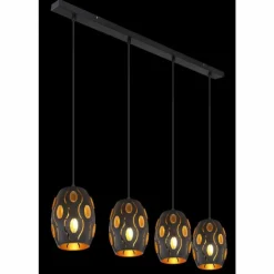 Luminaires Globo Lighting Suspensions|Suspension Globo NARRI Noir, 4 lumières