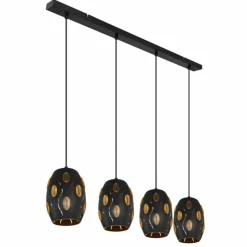 Luminaires Globo Lighting Suspensions|Suspension Globo NARRI Noir, 4 lumières