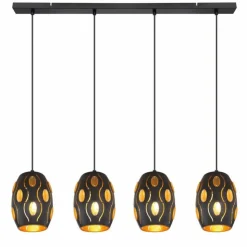 Luminaires Globo Lighting Suspensions|Suspension Globo NARRI Noir, 4 lumières