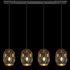 Luminaires Globo Lighting Suspensions|Suspension Globo NARRI Noir, 4 lumières