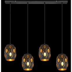 Luminaires Globo Lighting Suspensions|Suspension Globo NARRI Noir, 4 lumières