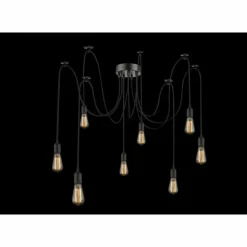 Luminaires Globo Lighting Suspensions|Suspension Globo Noir, 8 lumières