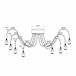 Luminaires Globo Lighting Suspensions|Suspension Globo Noir, 8 lumières