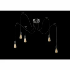 Luminaires Globo Lighting Suspensions|Suspension Globo Noir, 5 lumières