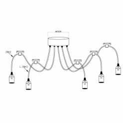 Luminaires Globo Lighting Suspensions|Suspension Globo Noir, 5 lumières