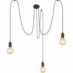 Luminaires Globo Lighting Suspensions|Suspension Globo OTTILIE Brun foncé, Nickel mat, 3 lumières