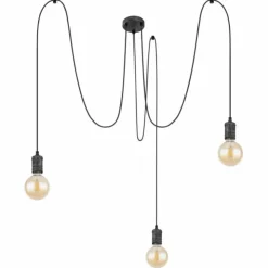 Luminaires Globo Lighting Suspensions|Suspension Globo OTTILIE Brun foncé, Nickel mat, 3 lumières