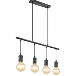 Luminaires Globo Lighting Suspensions|Suspension Globo OTTILIE Brun foncé, Nickel mat, 4 lumières