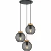 Luminaires Globo Lighting Suspensions|Suspension Globo PABLO Noir, 3 lumières