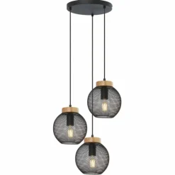 Luminaires Globo Lighting Suspensions|Suspension Globo PABLO Noir, 3 lumières