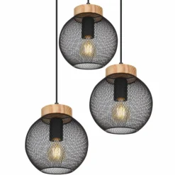 Luminaires Globo Lighting Suspensions|Suspension Globo PABLO Noir, 3 lumières