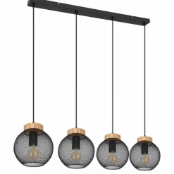 Luminaires Globo Lighting Suspensions|Suspension Globo PABLO Noir, 4 lumières