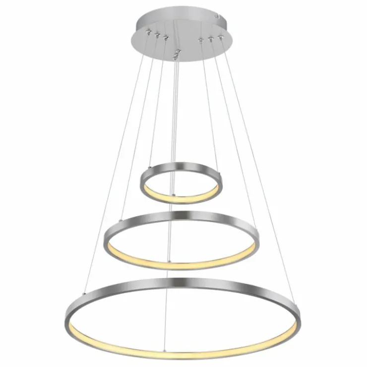Luminaires Globo Lighting Suspensions|Suspension Globo RALPH LED Nickel mat, 1 lumière