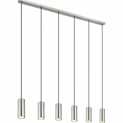 Luminaires Globo Lighting Suspensions|Suspension Globo ROBBY Nickel mat, 6 lumières