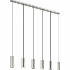 Luminaires Globo Lighting Suspensions|Suspension Globo ROBBY Nickel mat, 6 lumières