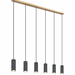 Luminaires Globo Lighting Suspensions|Suspension Globo ROBBY Noir, 6 lumières