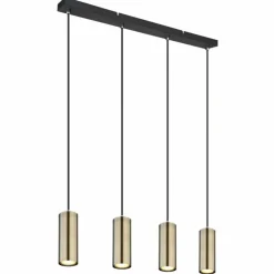 Luminaires Globo Lighting Suspensions|Suspension Globo ROBBY Noir, 4 lumières
