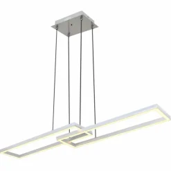 Luminaires Globo Lighting Éclairage Led|Suspension Globo SALMOS LED Aluminium, Gris, Argenté, 2 lumières, Télécommandes, Changeur de couleurs