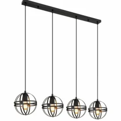 Luminaires Globo Lighting Suspensions|Suspension Globo TAMARA Noir, 4 lumières