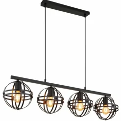Luminaires Globo Lighting Suspensions|Suspension Globo TAMARA Noir, 4 lumières