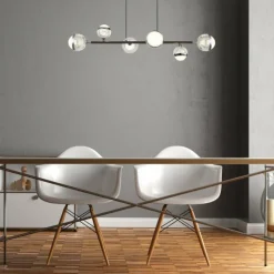 Luminaires Globo Lighting Éclairage Led|Suspension Globo UNTSY LED Titane, 6 lumières, Télécommandes