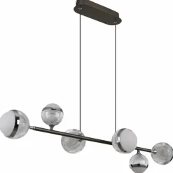Luminaires Globo Lighting Éclairage Led|Suspension Globo UNTSY LED Titane, 6 lumières, Télécommandes