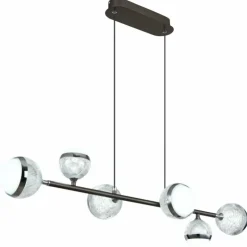 Luminaires Globo Lighting Éclairage Led|Suspension Globo UNTSY LED Titane, 6 lumières, Télécommandes
