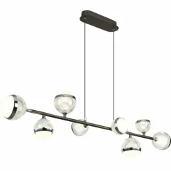 Luminaires Globo Lighting Suspensions|Suspension Globo UNTSY LED Titane, 8 lumières, Télécommandes